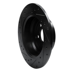 Volvo C70 Brake Rotor (1) - Rear Right - R1 Concepts - Drilled & Slotted - Black - `96-`04